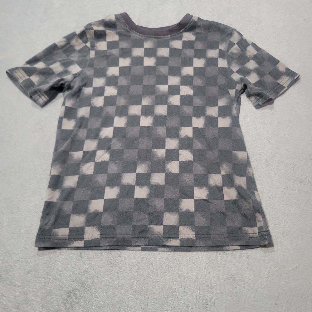 365kids Garanimals T-Shirt Boys 8 Black‎ Grey Checkerboard Bleach Wash 52363T0F